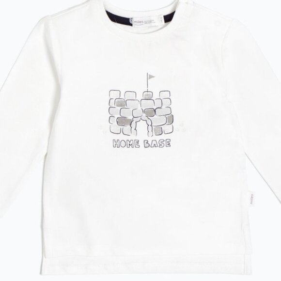 NEW Miles Baby Off-White Organic Cotton Tee Home Base - Picture 1 of 2